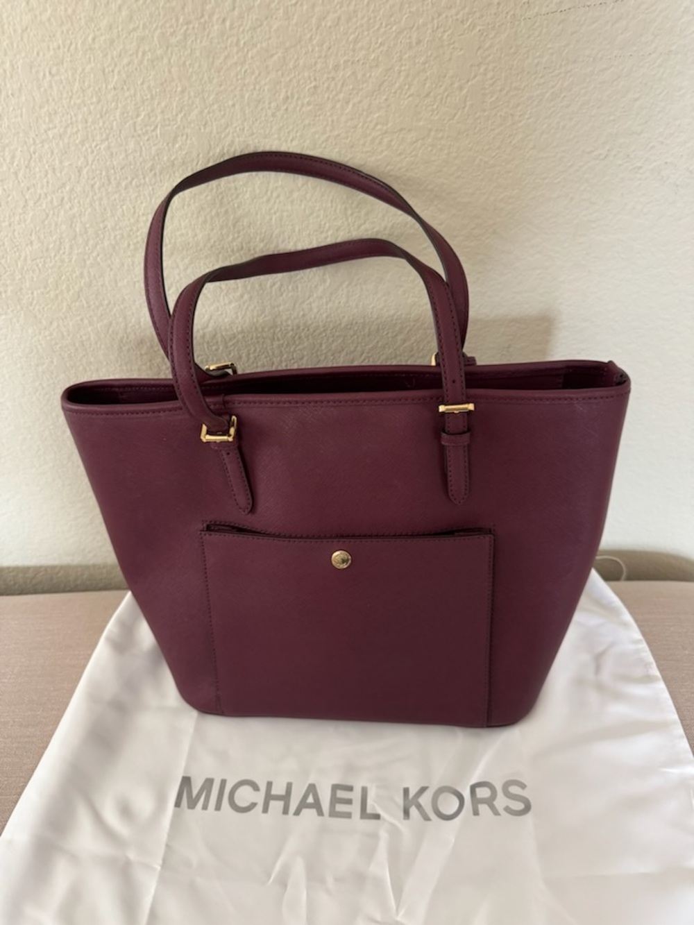 Michael Kors Wine Saffiano Leather Tote